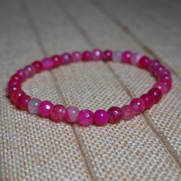 (NWT) Faceted Pink Agate Bracelet - Picture 1 of 5